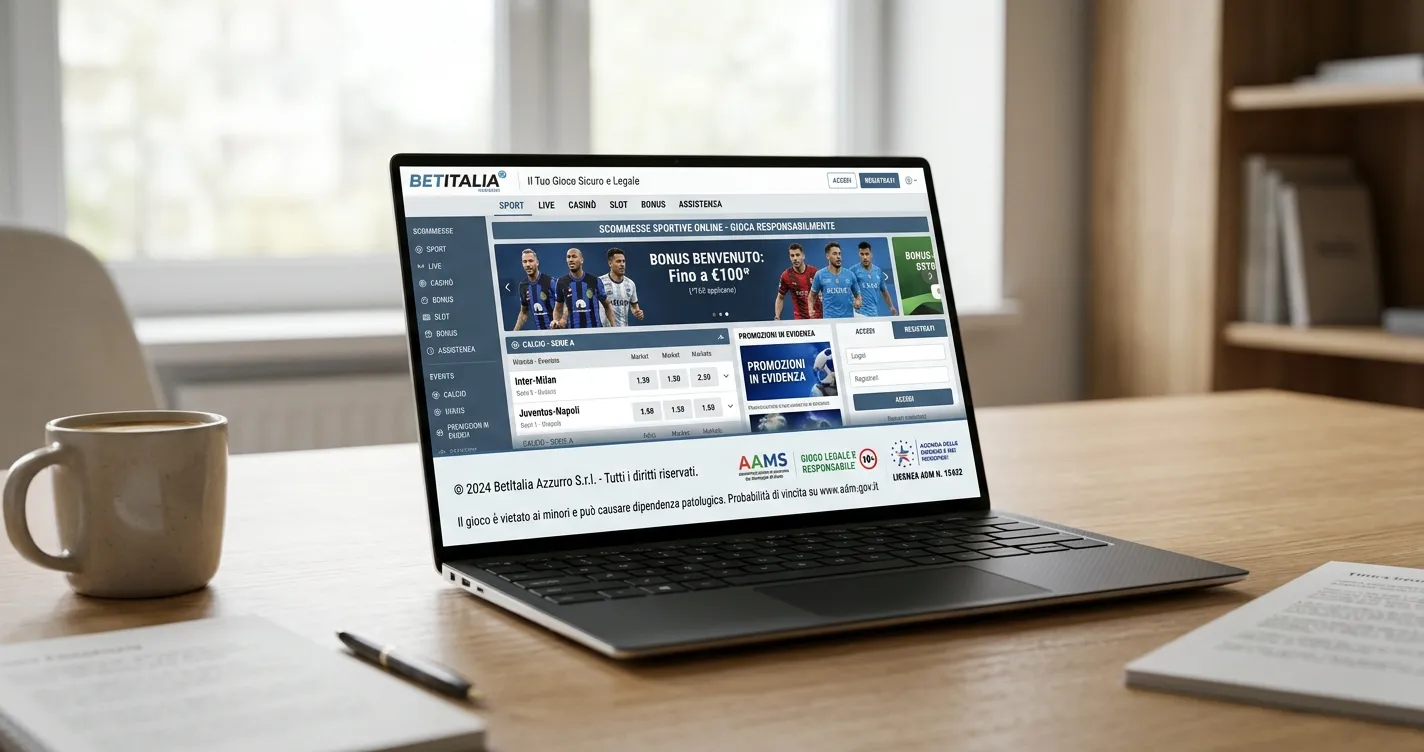Logo della licenza ADM mostrato in evidenza nella pagina di un operatore di scommesse legale